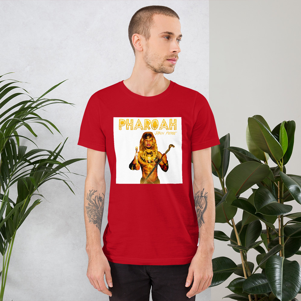 unisex-staple-t-shirt-red-front-60f1a65bc06e4.jpg Jason Pierre Short-Sleeve Unisex T-Shirt