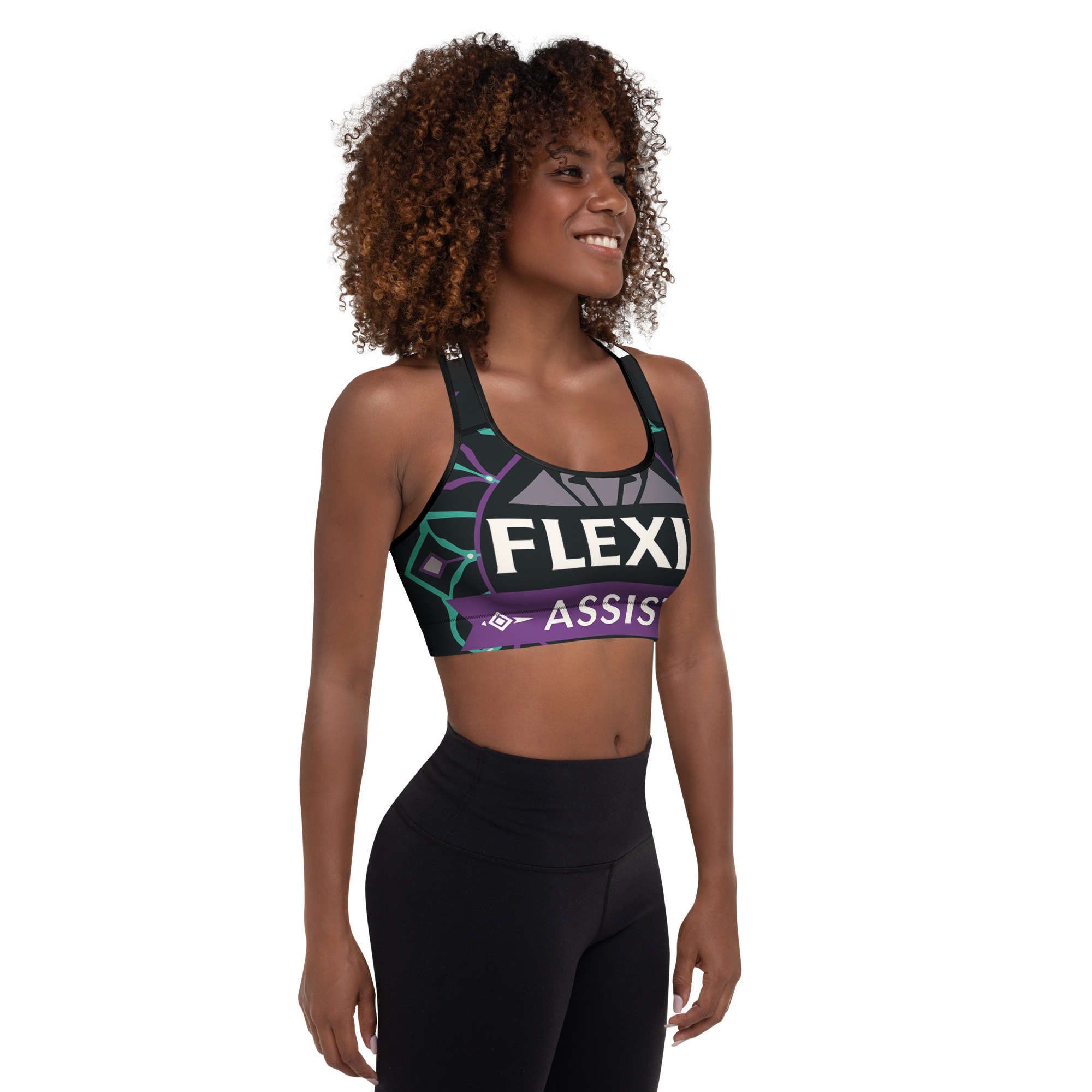 all-over-print-padded-sports-bra-black-right-69b093ed8352a.jpg Flexin Assist Padded Sports Bra