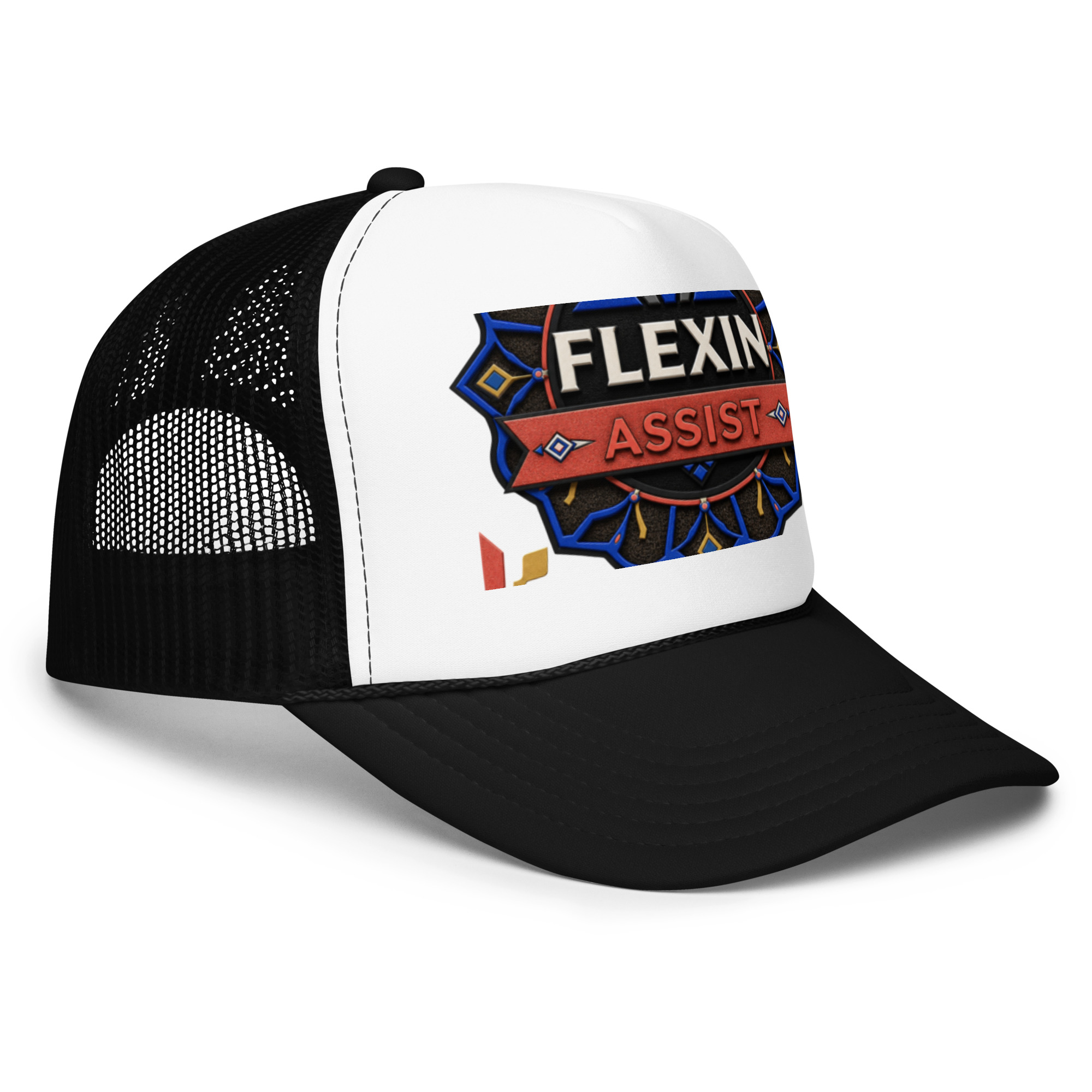 foam-trucker-hat-black-white-black-one-size-right-front-6a12553c4f894.jpg Flexin Assist Foam trucker hat