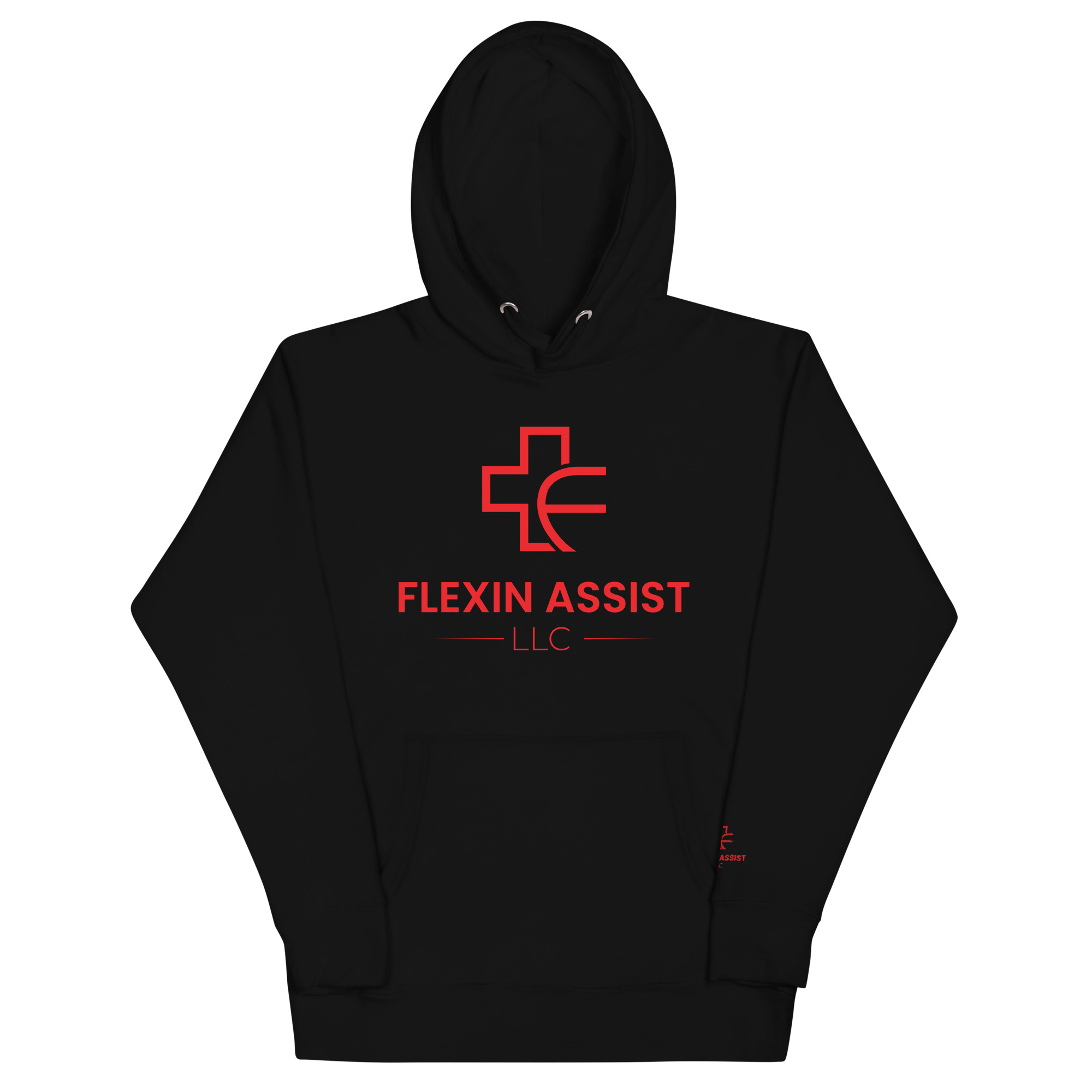 unisex-premium-pullover-hoodie-black-front-6a1255eecc377.jpg Flexin Assist Unisex Hoodie