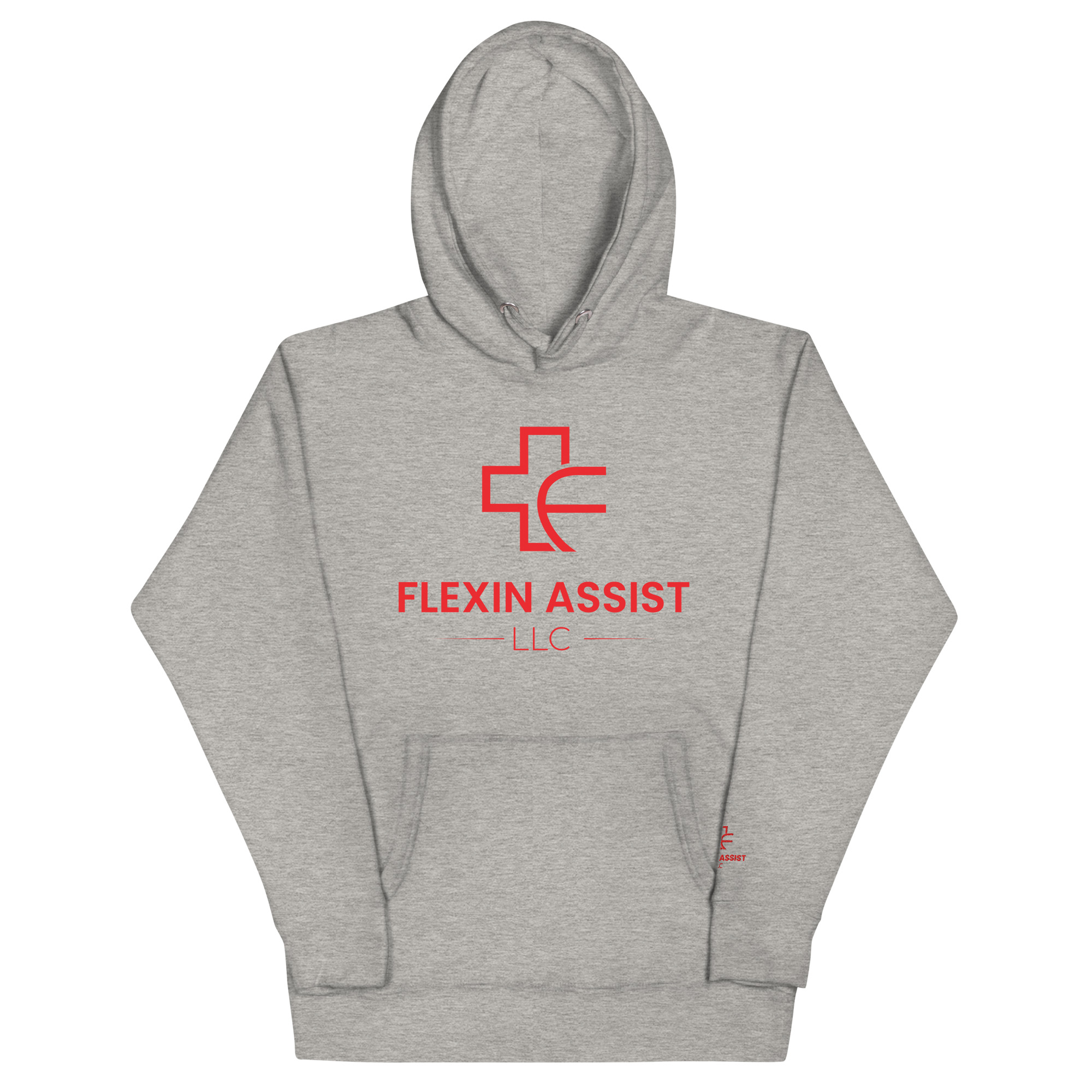 unisex-premium-pullover-hoodie-carbon-grey-front-6a1255eee6ec4.jpg Flexin Assist Unisex Hoodie