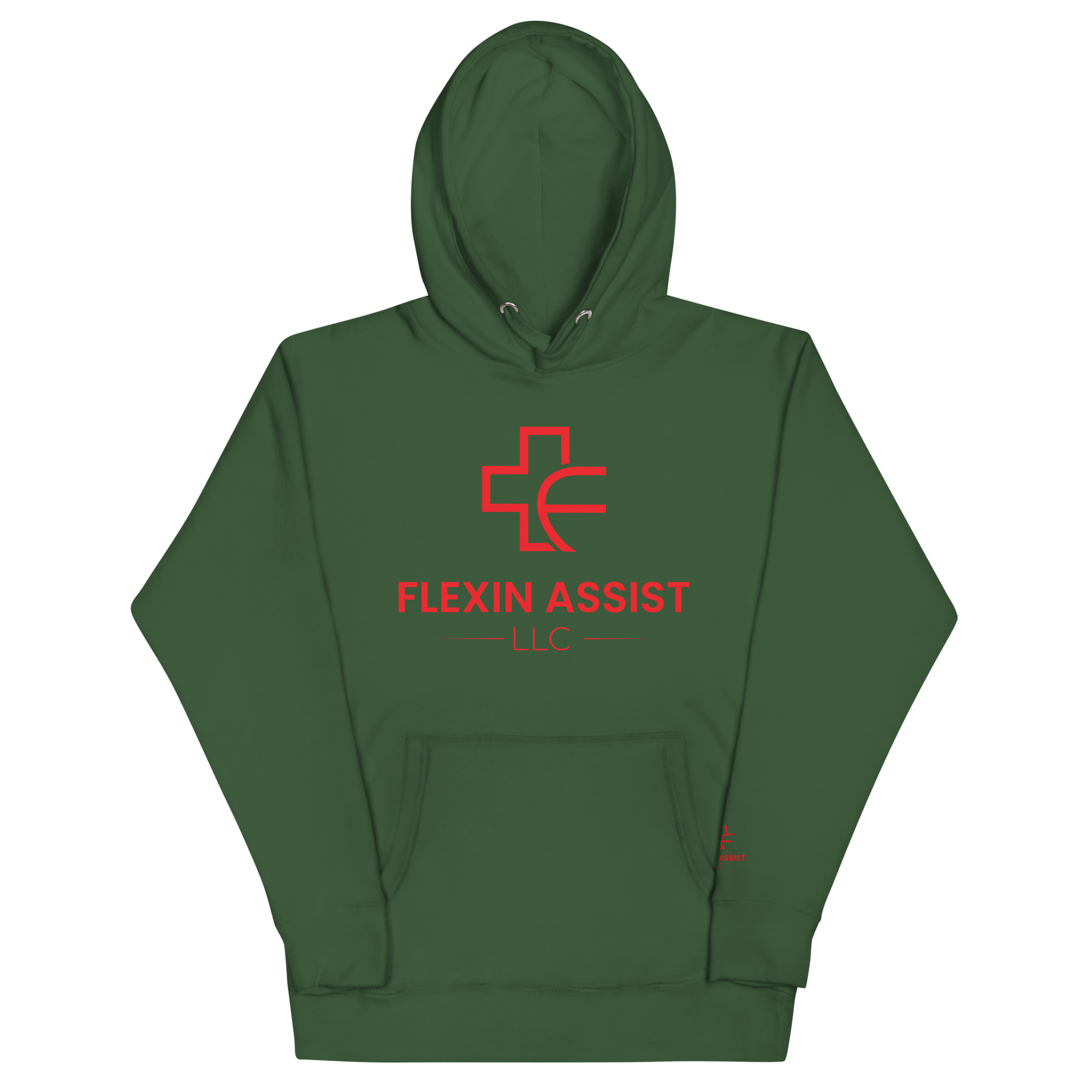 unisex-premium-pullover-hoodie-forest-green-front-6a1255eeddbe5.jpg Flexin Assist Unisex Hoodie