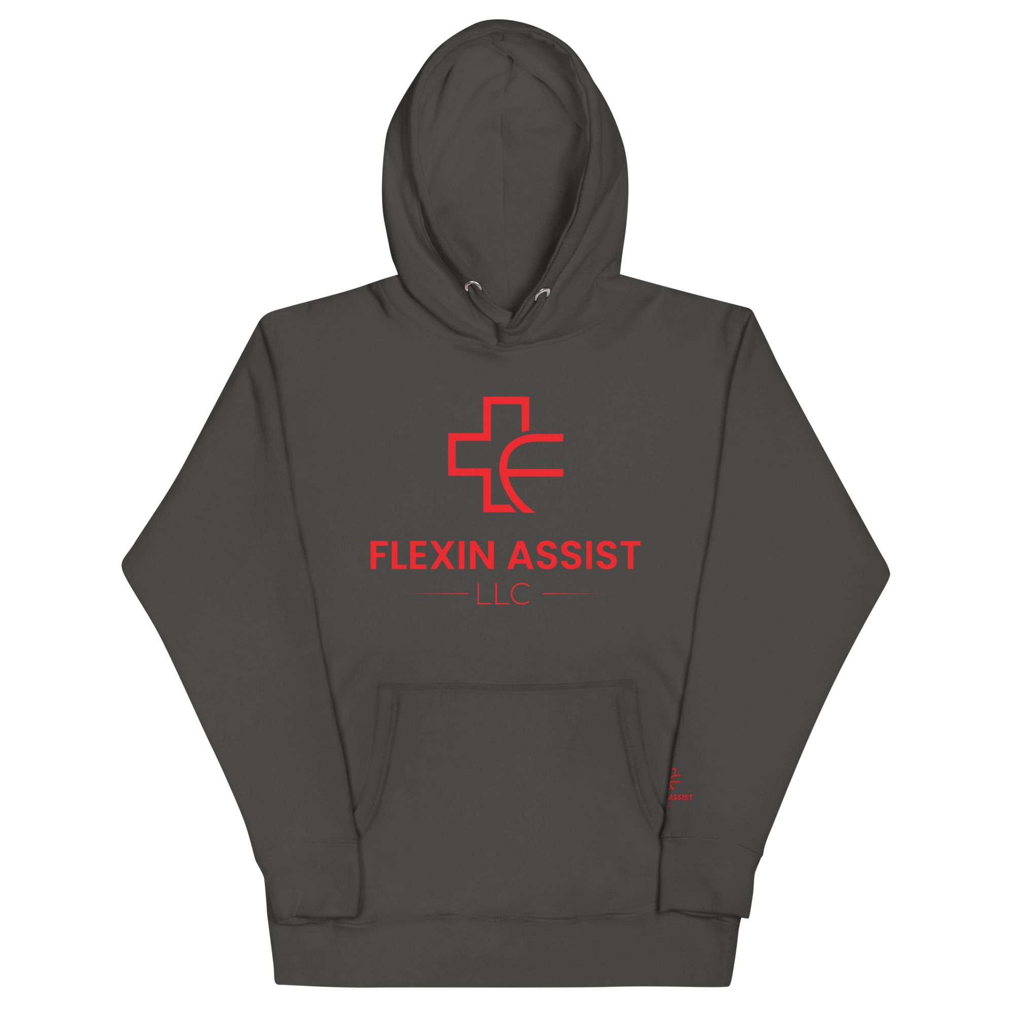 unisex-premium-pullover-hoodie-vintage-black-front-6a1255eed1d1f.jpg Flexin Assist Unisex Hoodie
