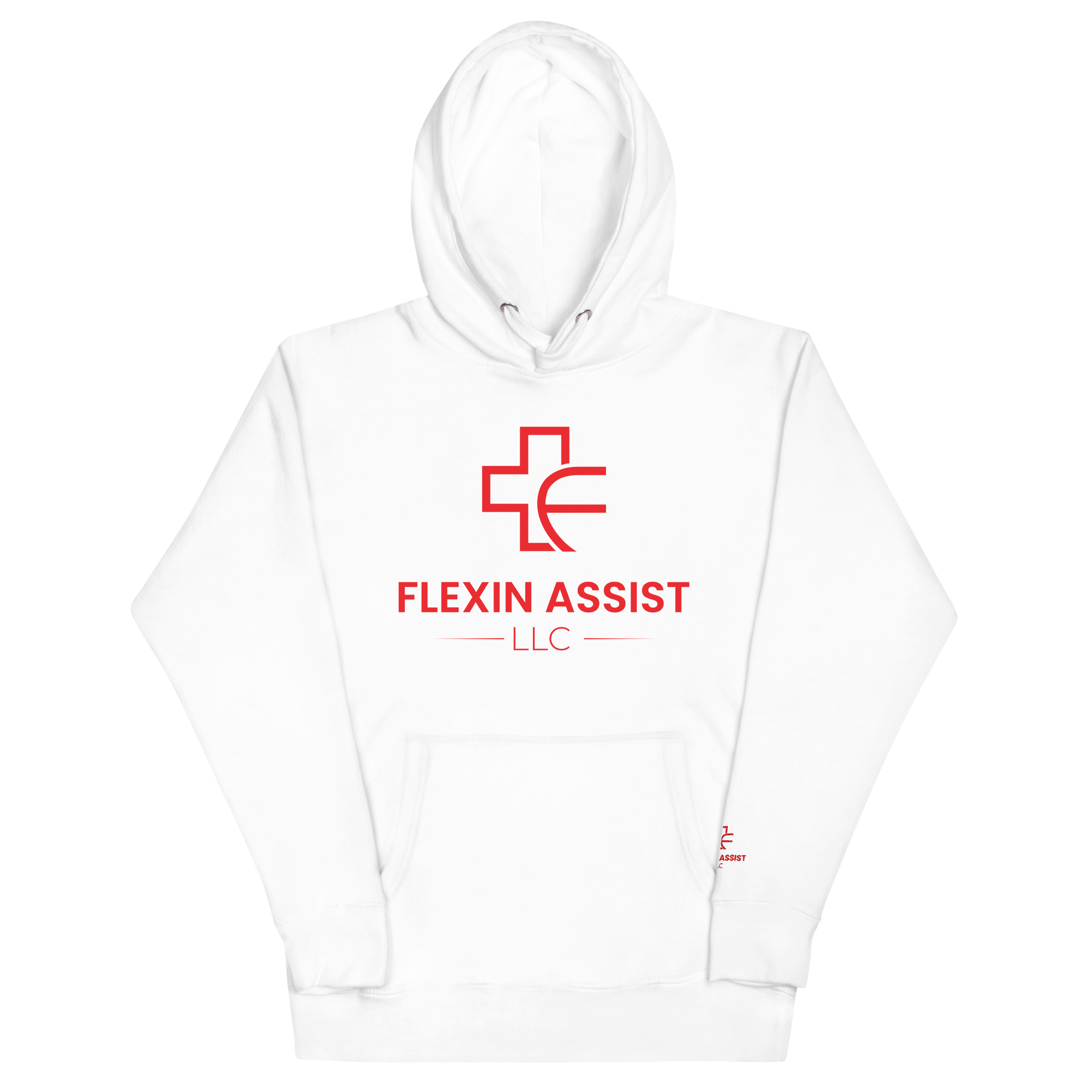 unisex-premium-pullover-hoodie-white-front-6a1255eef2455.jpg Flexin Assist Unisex Hoodie